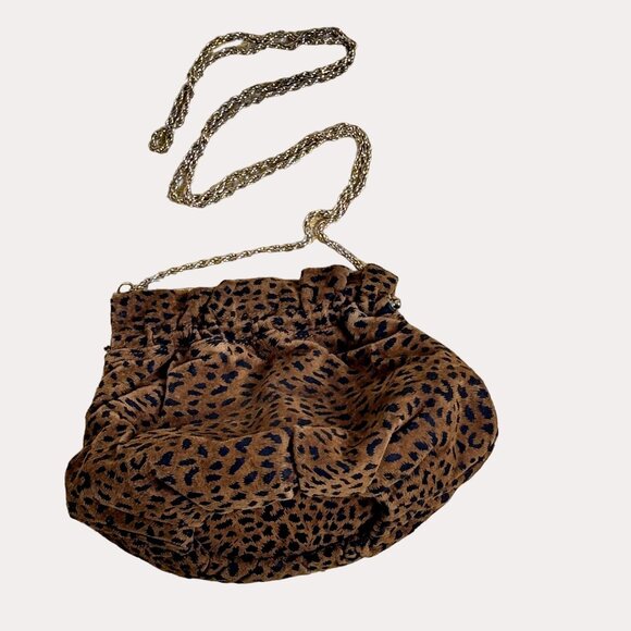 Unbranded Handbags - Animal Print Mini Shoulder Bag Purse Gold Chain Kiss Clasp bv